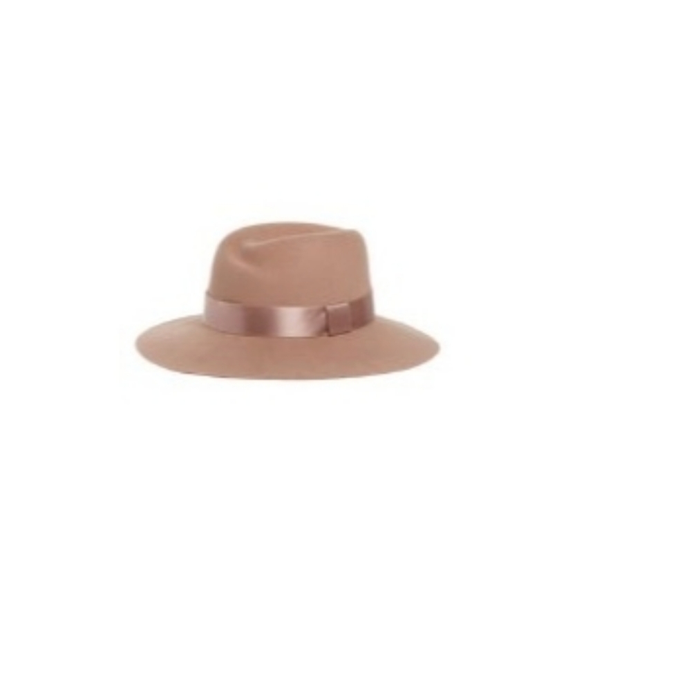 Satin Trim Wool Felt Tulip Crown Hat - Picture 2 of 2